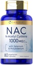 カーライル NAC サプリメント N-アセチル Cysteine 1000mg | 80カプセル | セレン&モリブデン付き | ベジタリアン・非GMO・グルテンフリー