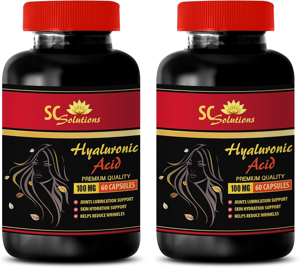 顔のための反老化のカプセル-HYALURONICの酸の丸薬100のmg -目のためのhyaluronic酸の補足- 2本のびん120のカプセル