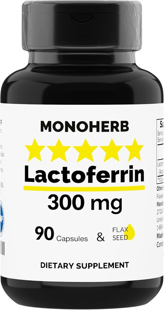 MONOHERB Lactoferrin カプセルあたり300mg - 90ベジタリアンカプセル - アメリカ製