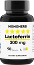 MONOHERB Lactoferrin カプセルあたり300mg - 90ベジタリアンカプセル - アメリカ製