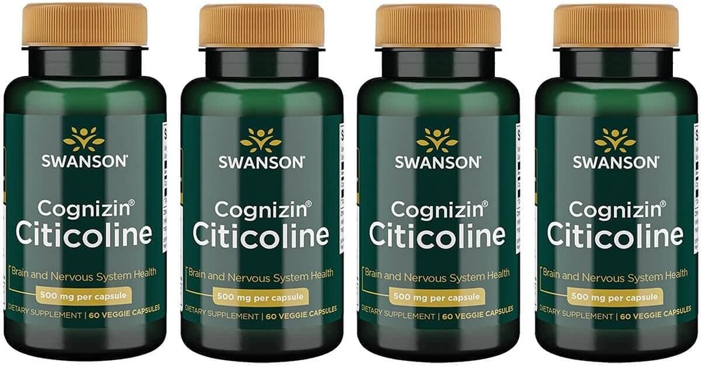 Swanson Cognizin Citicoline 1,000ミリグラム 60 ベジーカプセル(4パック)