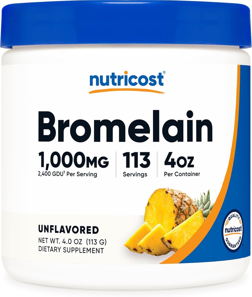 Nutricost Bromelainパウダー4 OZ - 非GMO、ベジタリアン、グルテンフリー