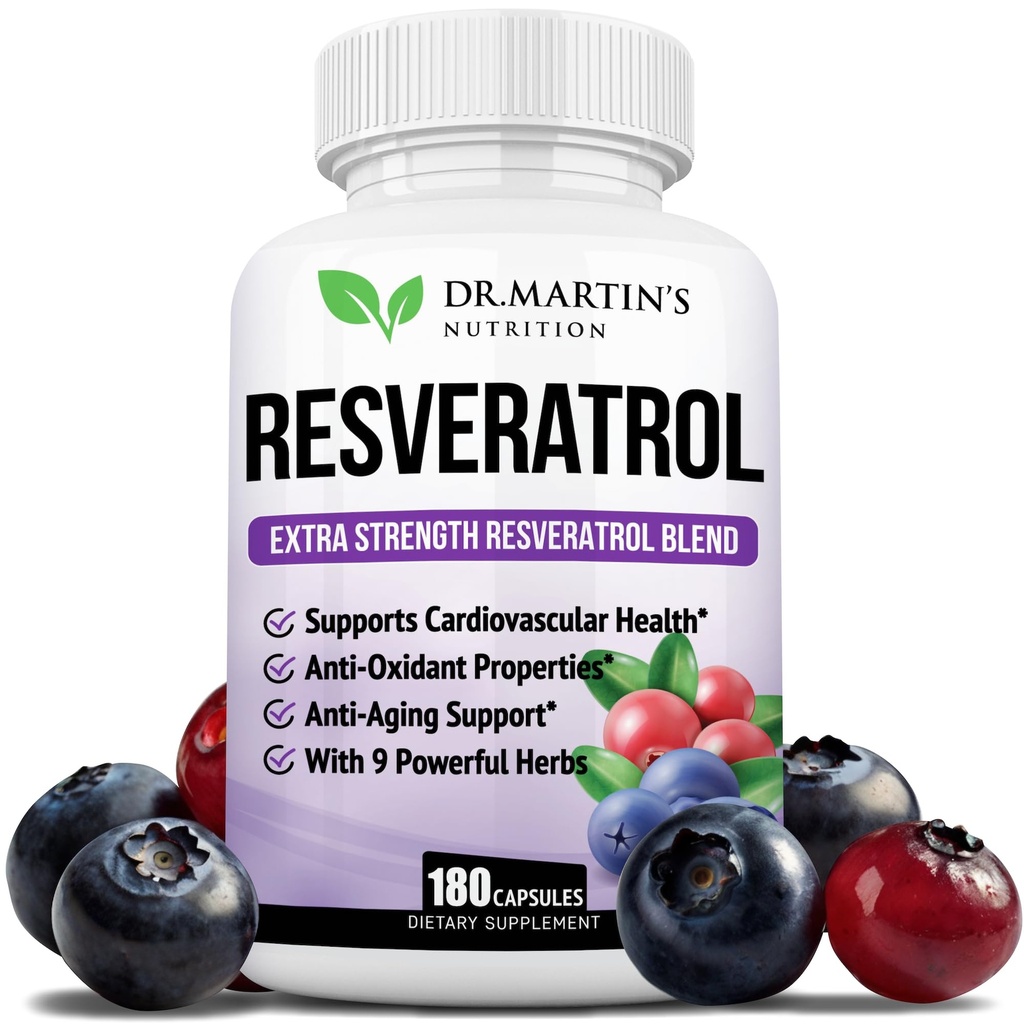 余分強さのResveratrol 1568mg - 180のカプセル - 3か月の供給  酸化防止補足  反老化のための自然なトランス レスベラトロールの丸薬 、中心の健康、免疫システム及び頭脳機能