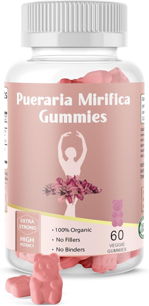 Pueraria MirificaのGummyの有機性補足-純粋な根10:1の集中されたエキス60のベジギーのグミ、Premium - Transgenderのため。 女性、男性...