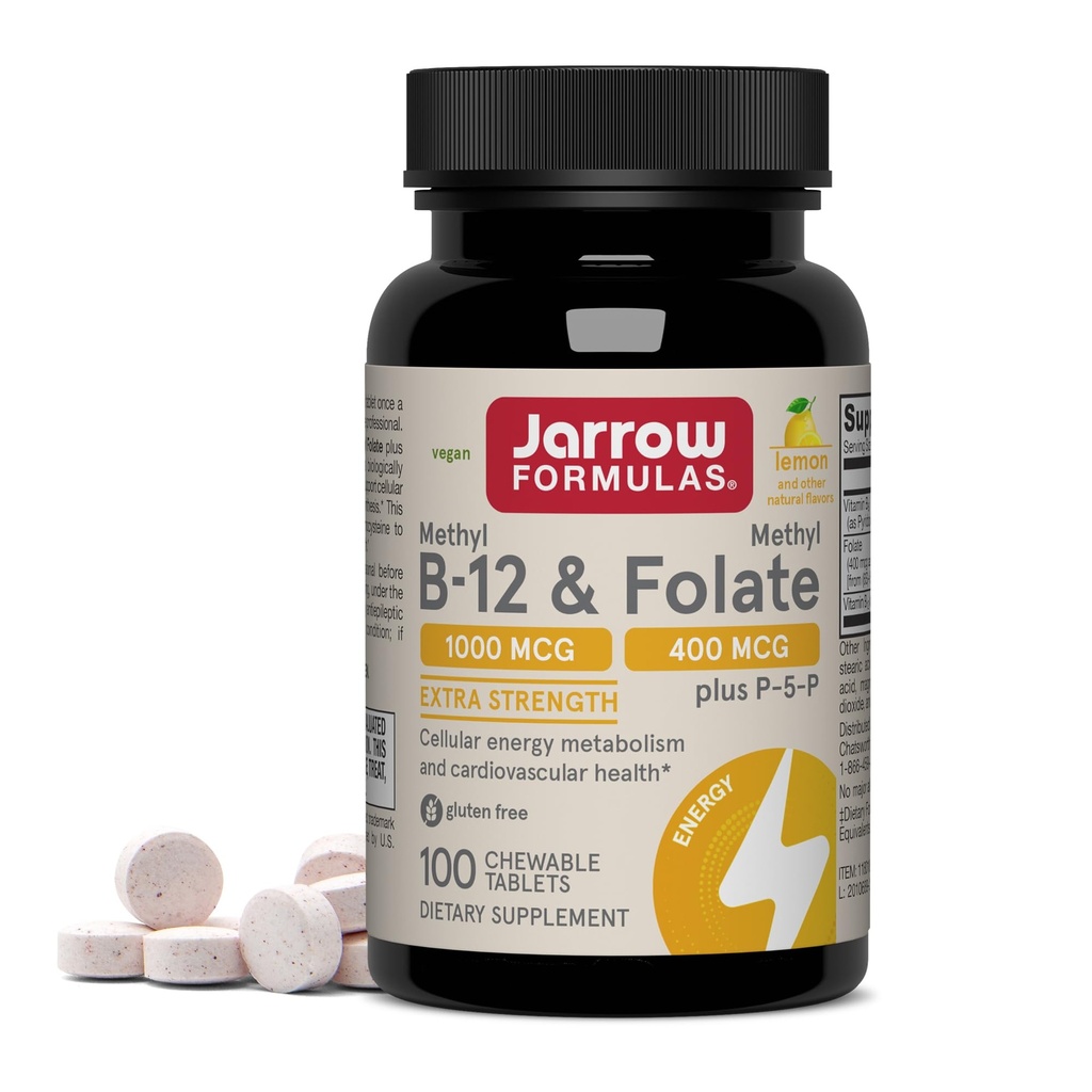 Jarrowの方式 メチルB-12 1000 MCGおよびメチルは400 MCG、余分強さ、細胞エネルギーMetabolismおよび心血管の健康のFormer(1)をP-5-Pの100のChewableタブレットと、100日の供給まで作ります