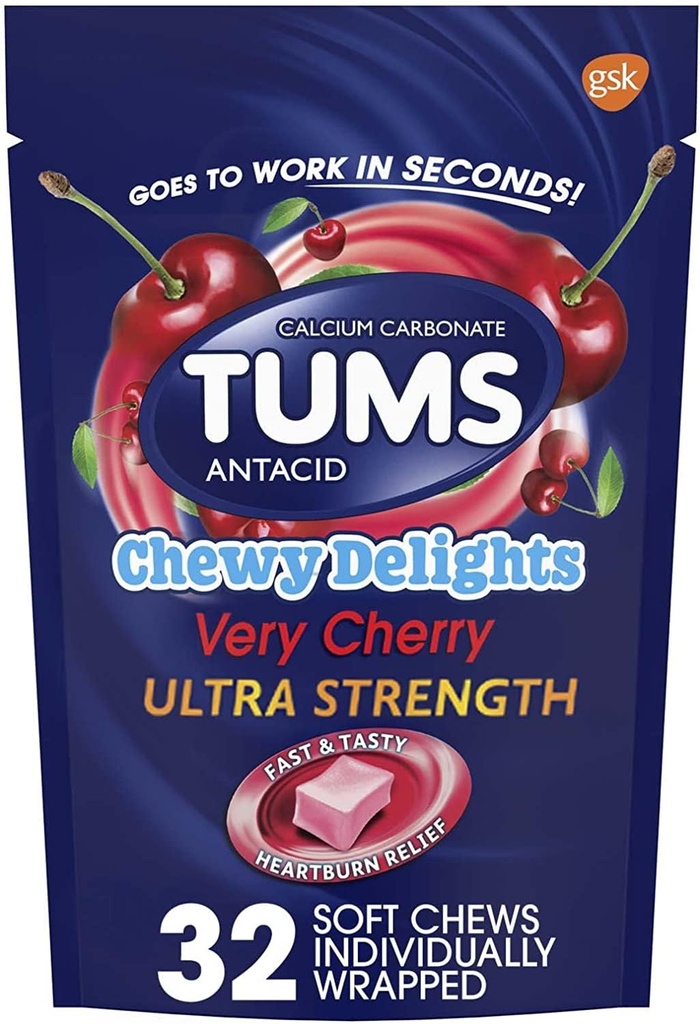 Tums Chewy Delights、非常にチェリー32 TUMSによる4のeaパック