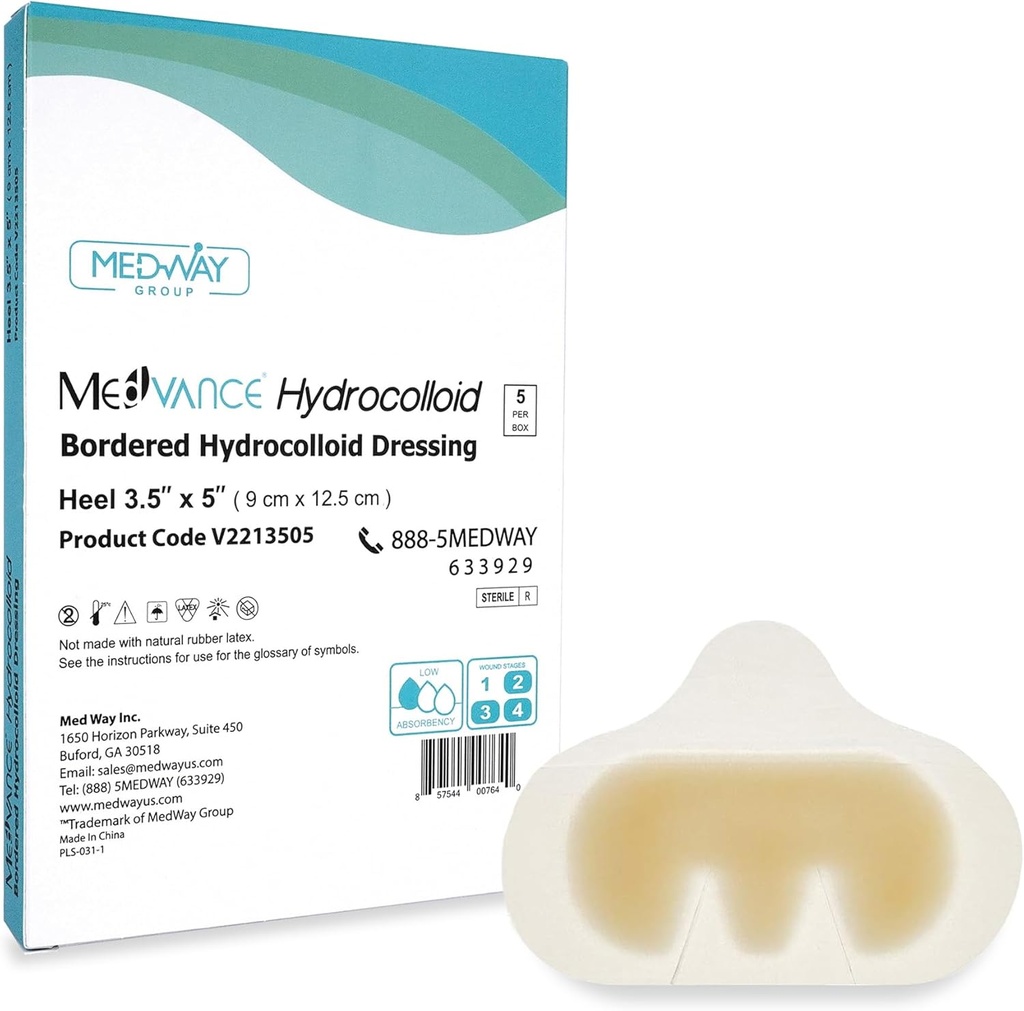 MedVance Hydrocolloid - ボーダードハイドロコロイド接着剤ドレッシング、ヒール/エルボ、3.5 "x5」、5ドレッシングボックス