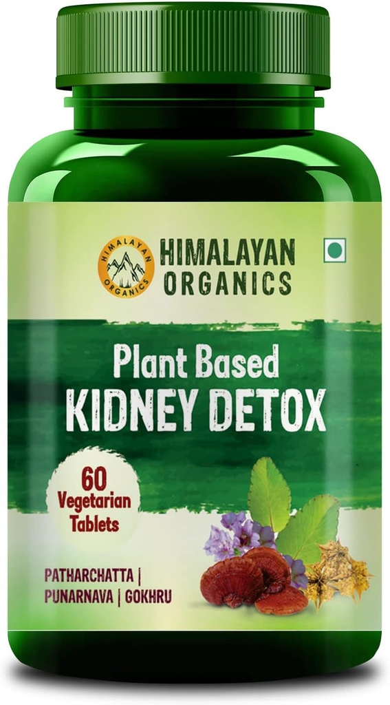 Himalayan Organics Organics Kidney Detox | Gokhru Punarnava | Varun & Patharchatta Leaf Extracts | Natural Diuretic & Dissolution 100% Natural Supplement - 60 Tablets