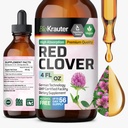BIO KRAUTERレッドクローバーチン - レッドクローバーエキス - 女性のサポートのための液体サプリメント - アルコールと砂糖無料 - ビーガンドロップ4 Fl.Oz.