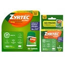 Zyrtec 24時間のアレルギーの救助のタブレット、10のmg Cetirizineの塩酸塩のAntihistamineの屋内及び屋外のアレルギーの薬、価値の束、90のctのびん及び3の1つのct旅行パック