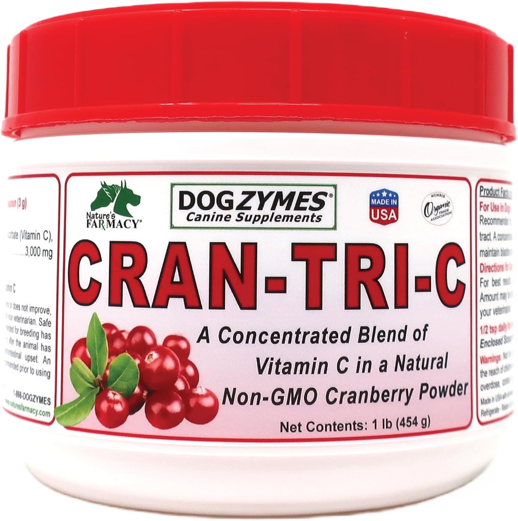 Dogzymes Cran Tri Cの尿路サポート、ビタミンCのブレンド、1杯あたりの1418mg(1ポンド)