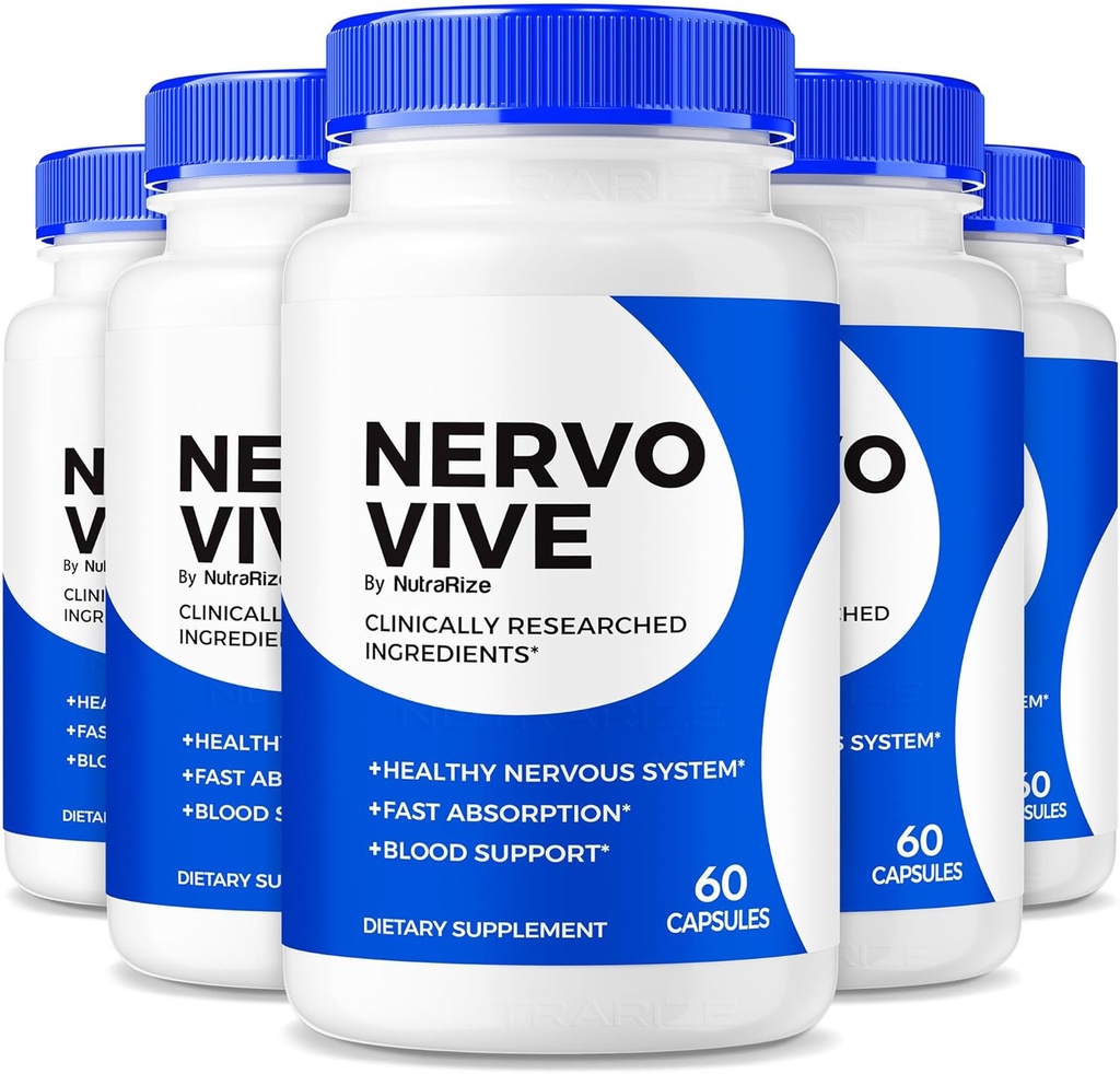 (パッケージ 5)NervoVive – オリジナルNervo Vive Nerve Health Supportフォーミュラ, コンフォート&シグナル機能のための天然成分とトータルNerve Care | NervoVive24 使いやすい毎日の丸薬 (300カプセル)