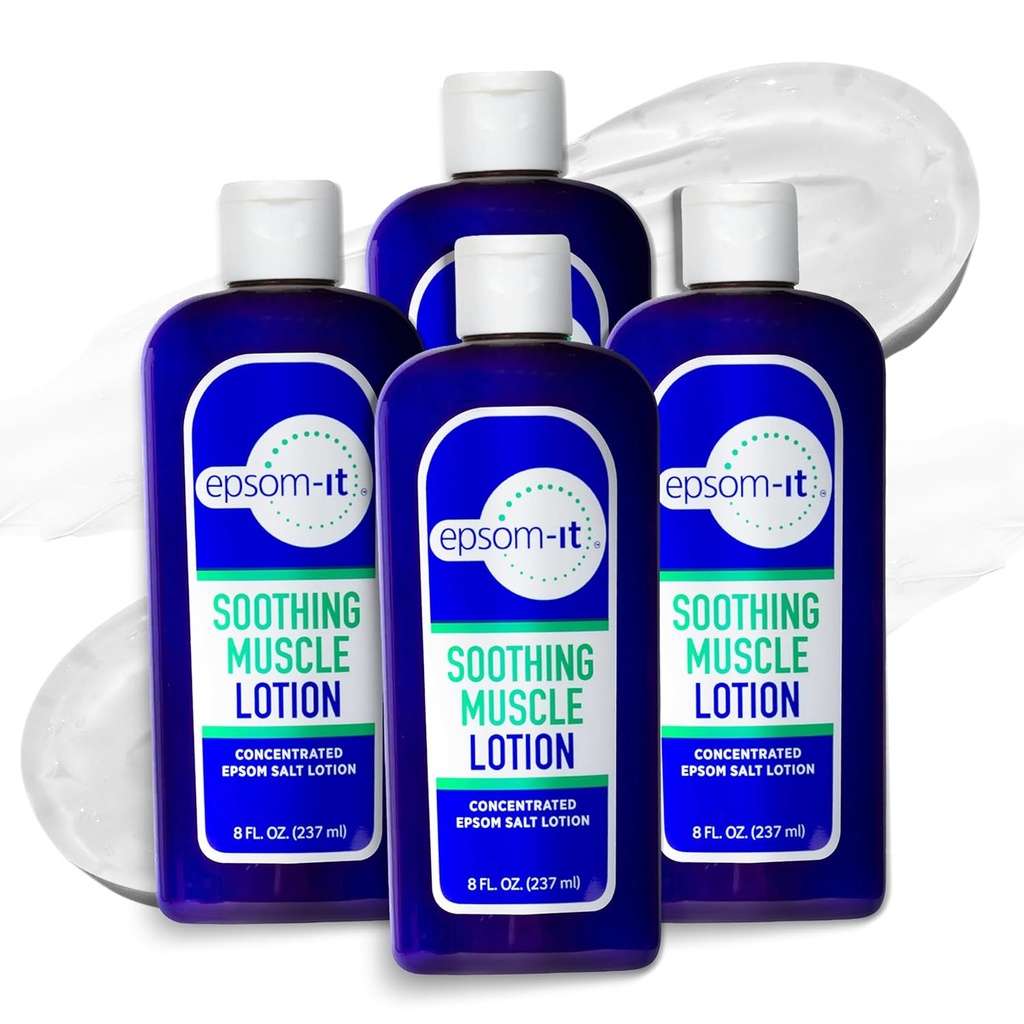 Epsom-It は筋肉ローション - 筋肉の剛さ、Topical マグネシウムのローションのための Epsom の塩のマグネシウムの硫酸塩のクリームのアルニカ、足、膝およびフィート、8.0 oz のための慰めを提供し。、4 パック