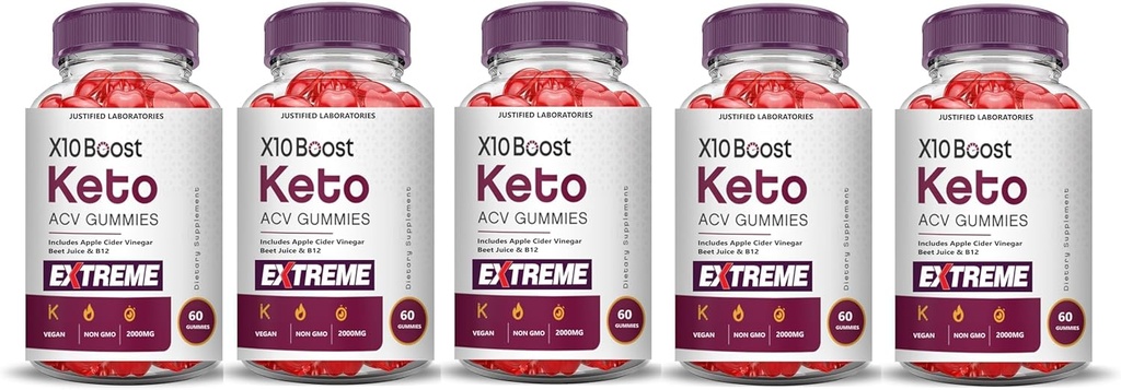 正当な研究所(5パックX10ブーストKeto ACVグミーエクストリーム2000MG X 10ブーストKetoグミーApple Cider VinegarとPomegranateビートジュースパウダーB12ビーガン非GMO 300ガミー