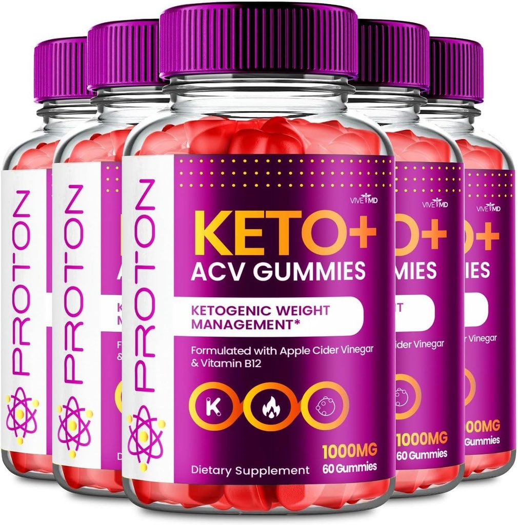 VIVE MD Proton Keto ACV Gummies の高度の重量管理、蛋白質 Keto ACV Gummies、Apple Cider Vinegarの補足1000mg、Proton Keto+ACV Gummies レビュー(5パック)