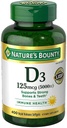 Nature's Bounty Immune Health Vitamin D3 5000 iu、ラピッドリリース400 Softgels