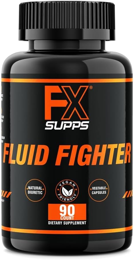 FXSUPPS Fluid Fighter – Herbal Supplement with Potassium & Vitamin B6, 90 Capsules – Supports Hydration Balance, Digestive Comfort & Muscle Function