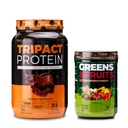 Nutrology の TRIPACT の蛋白質の粉、7-in-1 食事の取り替えの揺れ、クリーミー チョコレート(40 のサービング) 緑及びフルーツの粉自然に Sourced スーパーフード、チョコレート(30 のサービング)
