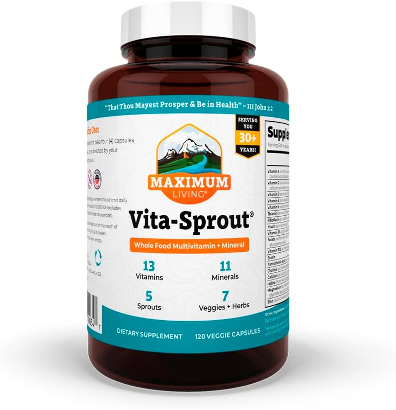 最大リビング - Vita-Sprout 全フードマルチビタミン&フィト栄養素ブレンド - 120カプセル