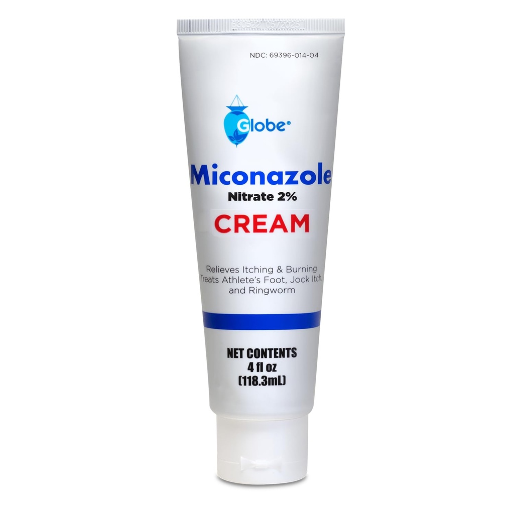 Globe Miconazole Nitrate 2% Athleteのフィート、Jock Itch、Ringwormの速い行為の救助のためのTopical Antifungalのクリーム(4つのozの管)-反動および皮の保護のための余分強さの方式
