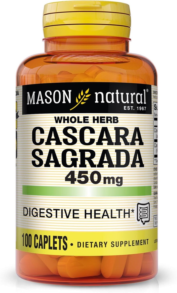 MASON NATURAL Cascara Sagrada 450のmgの正常な消化機能サポートのための草の補足、100の小冊子