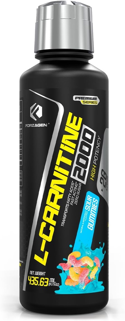 Forzagen L-カルニチン 2000 - ビタミンB6による液体Lカルニチン | アセチルL-カルニチン | L-タルトレート | 30食(サワーグミー)