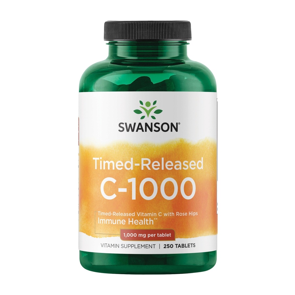 ローズヒップ免疫システムサポート皮膚心血管の健康抗酸化サプリメント1000 mg 250錠のスワンソンタイムビタミンC