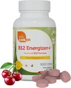 Zahler Energizer+のビタミンB12-5000のmcgのビタミンB12 -自然なチェリーの味の分解性のLozenges - Kosherのグルテンフリーの非GMO B12のビタミン5000のmcg、米国で作られたエネルギーBoost(120の計算)
