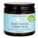 Irene Organics Organic Baby Vapor Chest Rub Clean Vapo Rubは、Eucalyptusエッセンシャルオイルなどの非有毒成分で作られた、すべての年齢、新生児および乳児の安全、シックキッズエッセンシャル