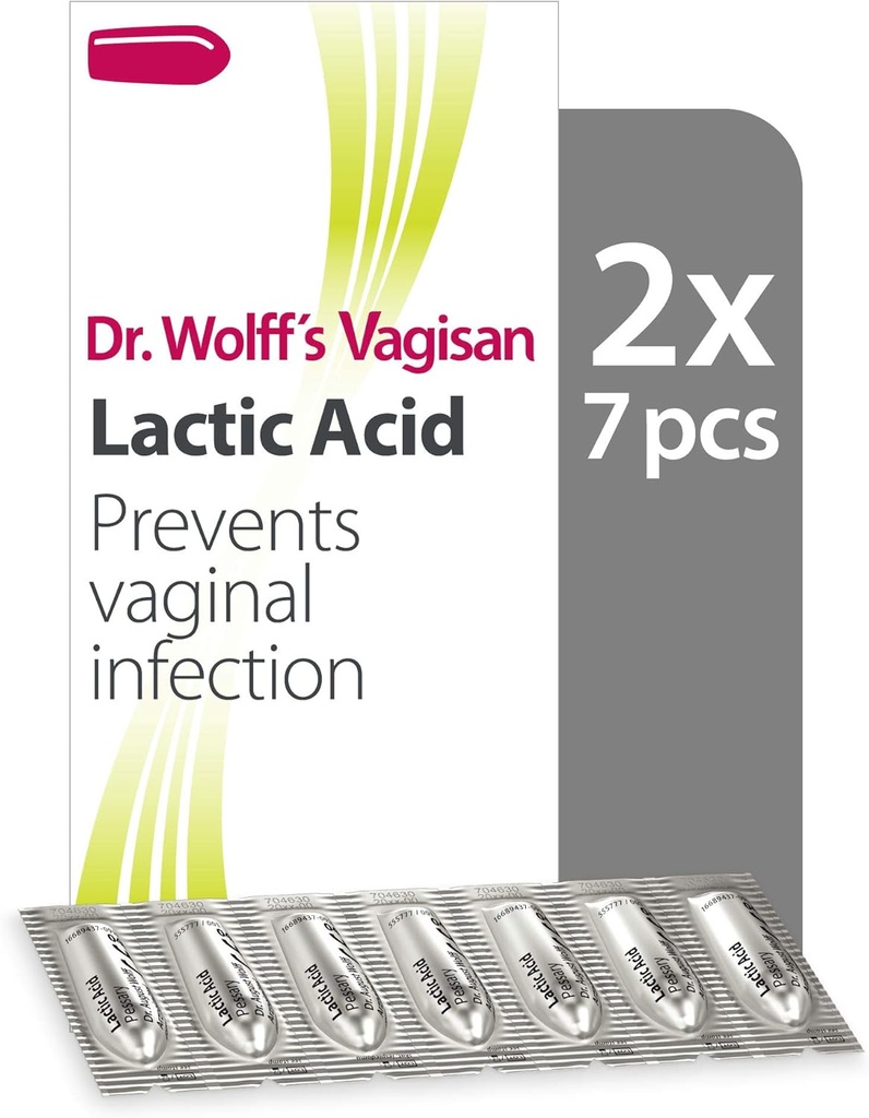 Vagisan Dr. Wolffの乳酸のペサリー、毎日の腟の健康及び親密な衛生学は、感染症、2X7pcsを防ぎます