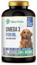 犬と猫のためのオメガ3魚油サプリメント - 1000mgピュアDHAとEPAオメガス - 健康なコートと皮膚、心臓、免疫システム、関節とヒップ - 180ソフトゲルをサポート