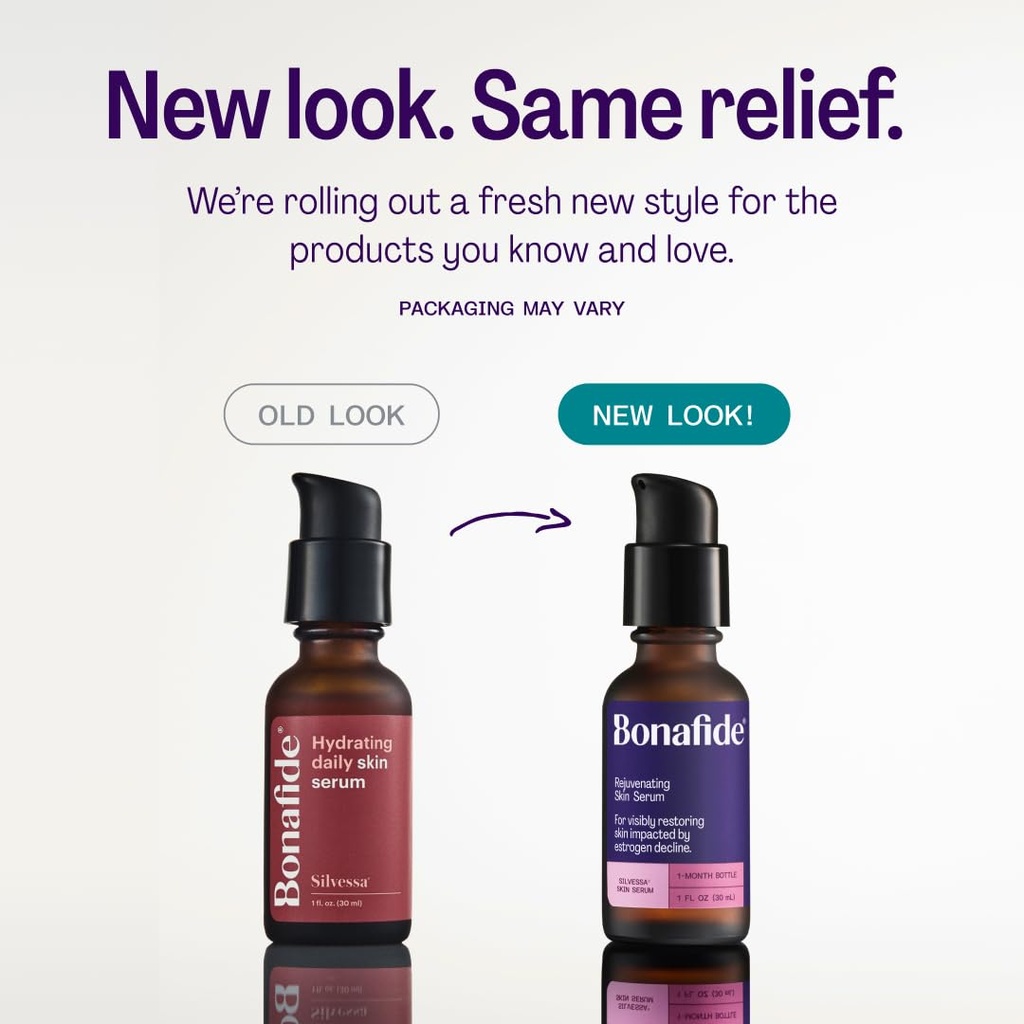 Bonafide Silvessa Hydrating Daily Skin Serum - ホルモンフリー、Menopause - 30 日の供給(1 fl oz)中の皮膚のための薬物のないサポート