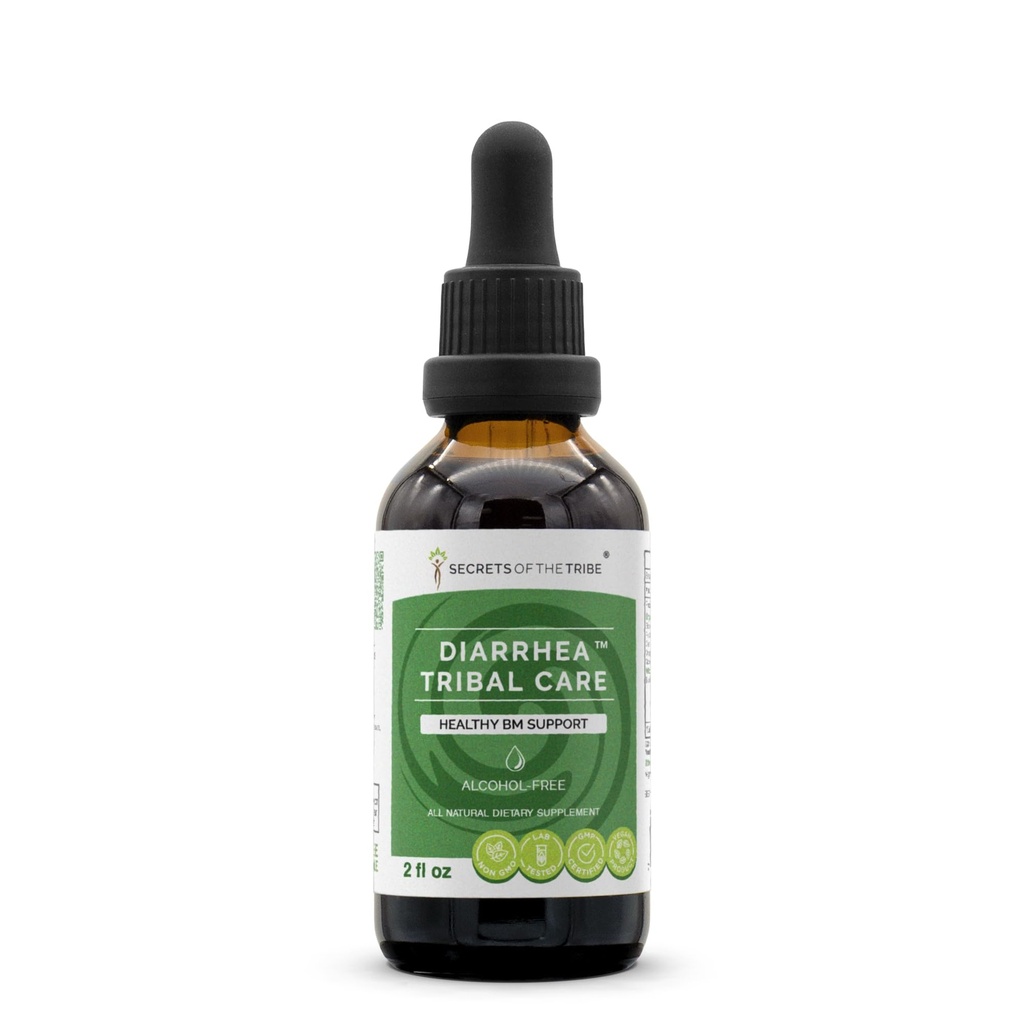 Tribe Diarrhea Tribal Care Tinctureアルコールフリーエキス、ハーブBlackBerry Rubus Fruticosus、Chamomile Matricaria Recutita、Goldenseal Hydrastis Canadensis Healthy Digestion 2 ozの秘密