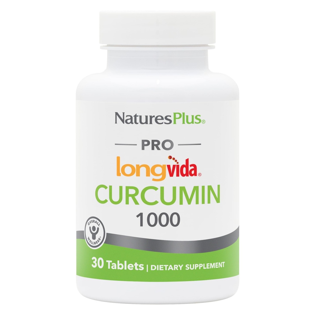 NaturesPlus PRO Longvida Curcumin 1000mg - 30錠 - 健康な無料Radeical保護を促進 - GMO、ビーガン&グルテンフリー - 30サービング
