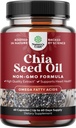 Chia Seed Oil Extract Capsules - Plant Based Omega 3 6 9 Supplement and Daily Fiber Capsules for Adults Digestive and Immune Support and Heart Health - Omega 3 Fatty Acids Supplement for Men and Women