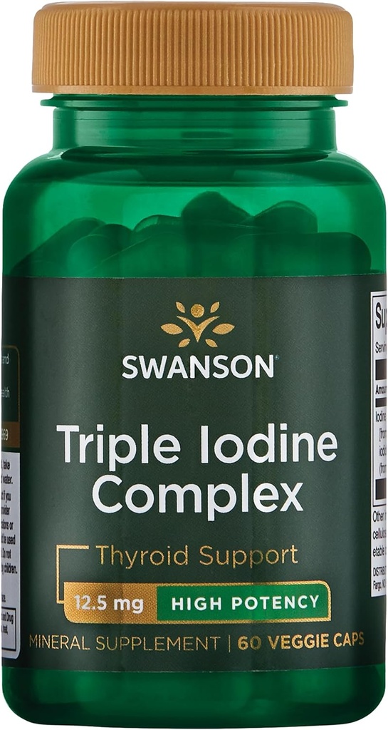 Swanson の三重の Iodine 複雑な自然な補足のための Vital 甲状腺サポート促進のメタボリック機能、高められた赤血球の生産、及び中心の健康- (60 の野菜のカプセル、12.5mg 各) 1 のパック