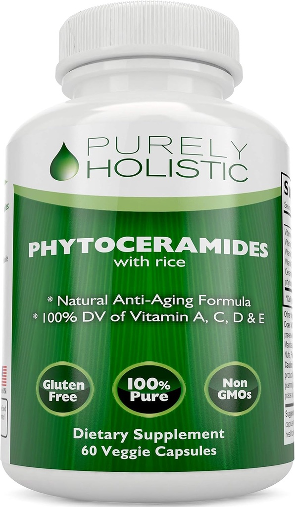 Phytoceramidesの皮療法の補足60のカプセル100%の米は100%の自然なベジタリアン/ビーガン カプセル100%のDVのビタミンA、C、D及びEを無注入口か人工的な原料基づかせていました