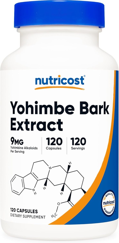 Nutricost Yohimbeの樹皮のエキス450mg (9mg Yohimbine Alkaloids)、120のカプセル-余分強さ、グルテンフリー、非GMO
