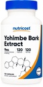 Nutricost Yohimbeの樹皮のエキス450mg (9mg Yohimbine Alkaloids)、120のカプセル-余分強さ、グルテンフリー、非GMO