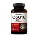 NatureBell CoQ10 400mg with Omega-3-240カプセル - 心とエネルギーの健康サポートのための抗酸化サプリメント - セルラーエネルギーをサポート* - 余分な強度の補酵素Q10