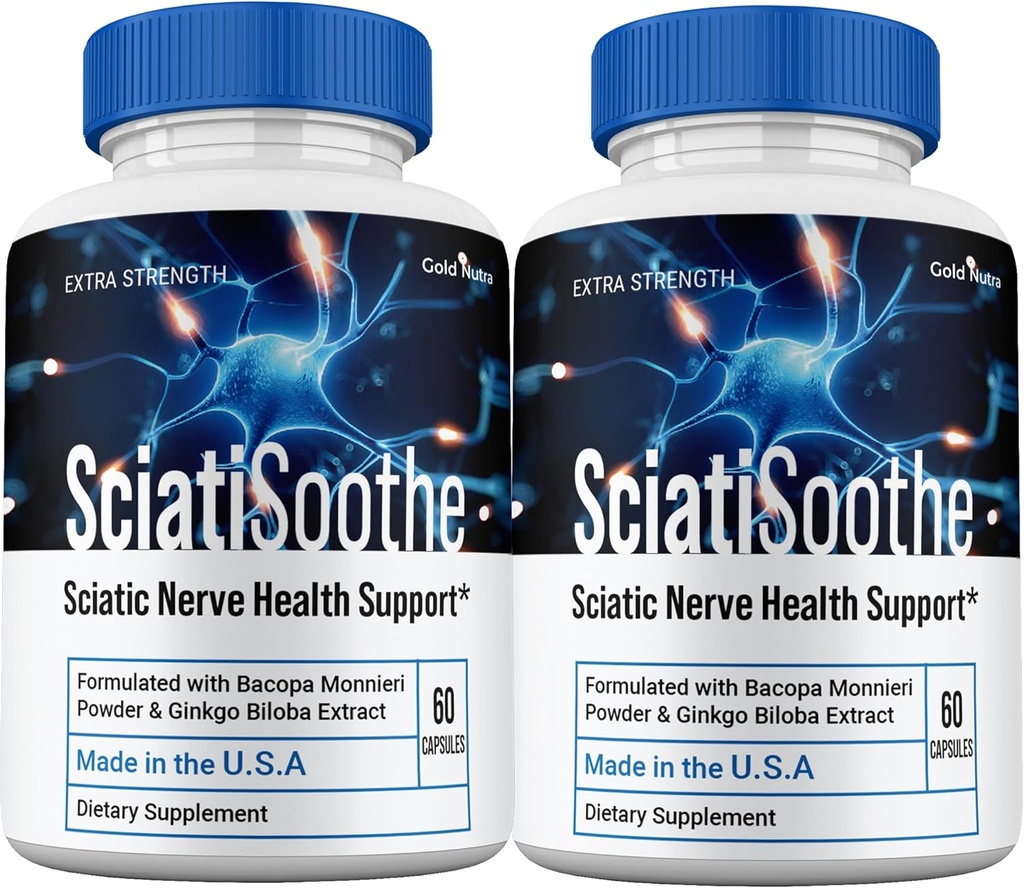 (2 Pack) SciatiSoothe Supplement Pills, Sciati Soothe All Natural Brain and Cognitive Supplement Capsules, 2 Month Supply