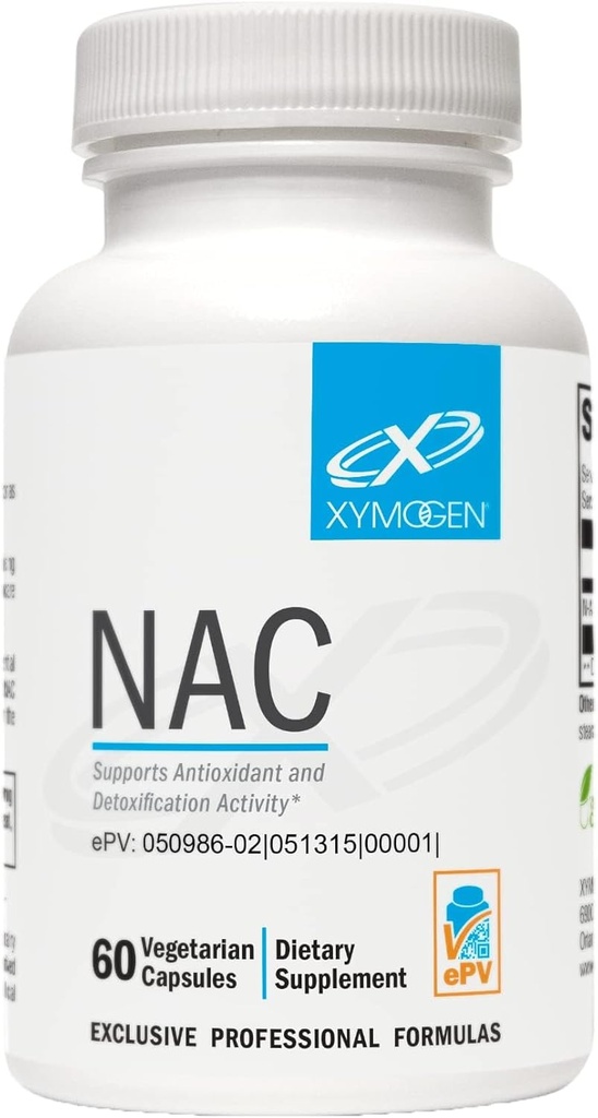 XYMOGEN NAC N-アセチル-Cysteine 600mg - 心臓血管、酸化防止剤、肝解毒剤+免疫サポートサプリメント - グルタチオン合成をサポート - 非GMO NACサプリメント(60カプセル)