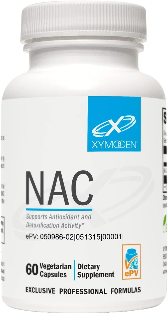 XYMOGEN NAC N-アセチル-Cysteine 600mg - 心臓血管、酸化防止剤、肝解毒剤+免疫サポートサプリメント - グルタチオン合成をサポート - 非GMO NACサプリメント(60カプセル)