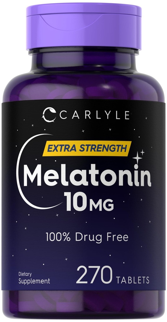 Carlyle Melatonin 10mg | 270錠 | L-テアニン | ベジタリアン・ノンGMO・グルテンフリー対応商品