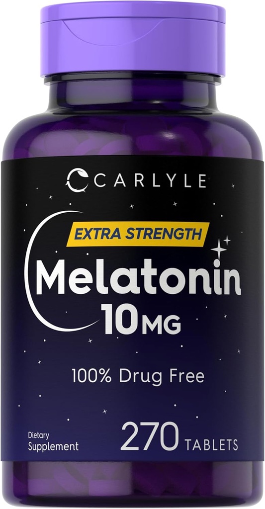 Carlyle Melatonin 10mg | 270錠 | L-テアニン | ベジタリアン・ノンGMO・グルテンフリー対応商品