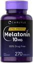 Carlyle Melatonin 10mg | 270錠 | L-テアニン | ベジタリアン・ノンGMO・グルテンフリー対応商品