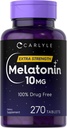 Carlyle Melatonin 10mg | 270錠 | L-テアニン | ベジタリアン・ノンGMO・グルテンフリー対応商品