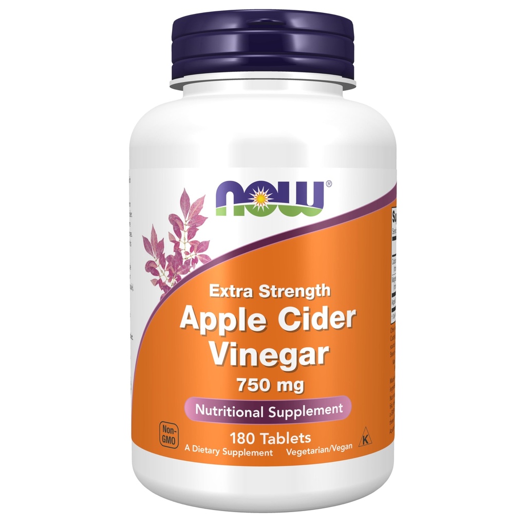NOW Foodsは、Apple Cider Vinegar 750 mg、スウィートアップルサイダーの発酵、余分な強度、180錠を補います