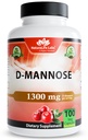 NaturaLife Labs Organic D-Mannose 1300 mg with Organic Cranberry Extract 100 mg / サービングあたり – 100 カプセル – 非GMO、グルテンフリー、ビーガン